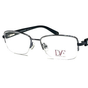 NEW Diane von Furstenberg DVF 8033 403 Black Half Rim Eyeglass Frames 50-16-135